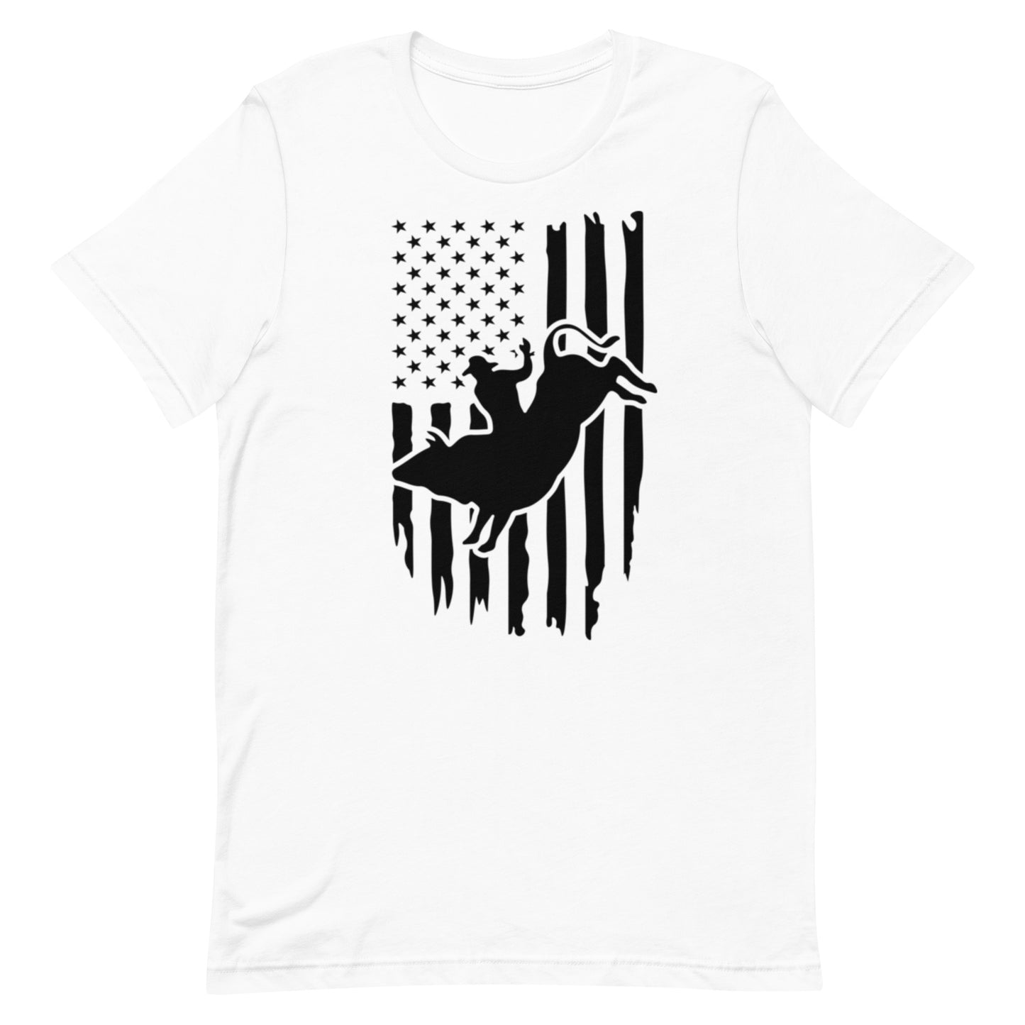 Introducing our "American Bull Rider" T-shirt, a tribute to the fearless athletes who embody the spirit of the rodeo.