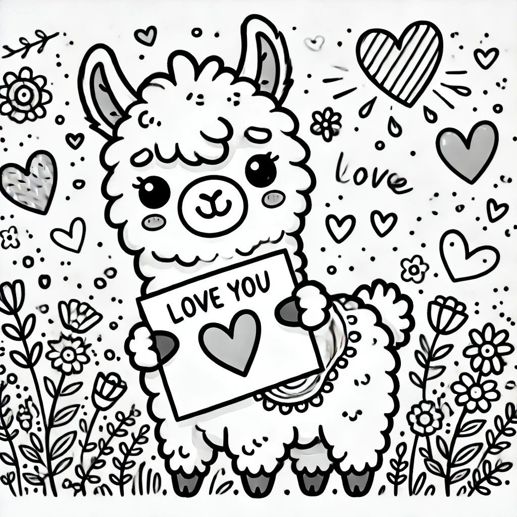 Alpaca My Crayons: A Valentine Coloring Book