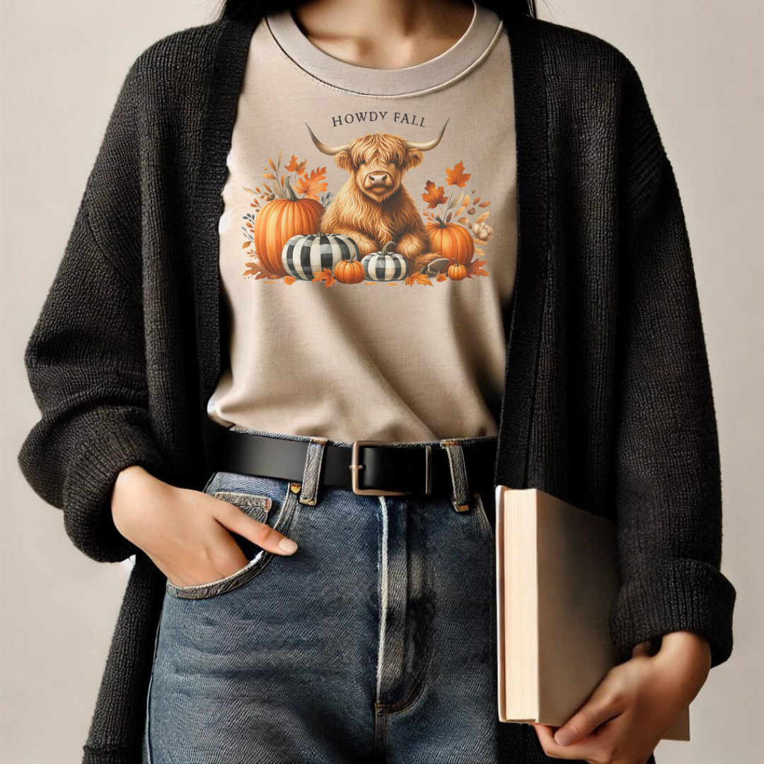 Welcome the autumn season in style with our Howdy Fall t-shirt!