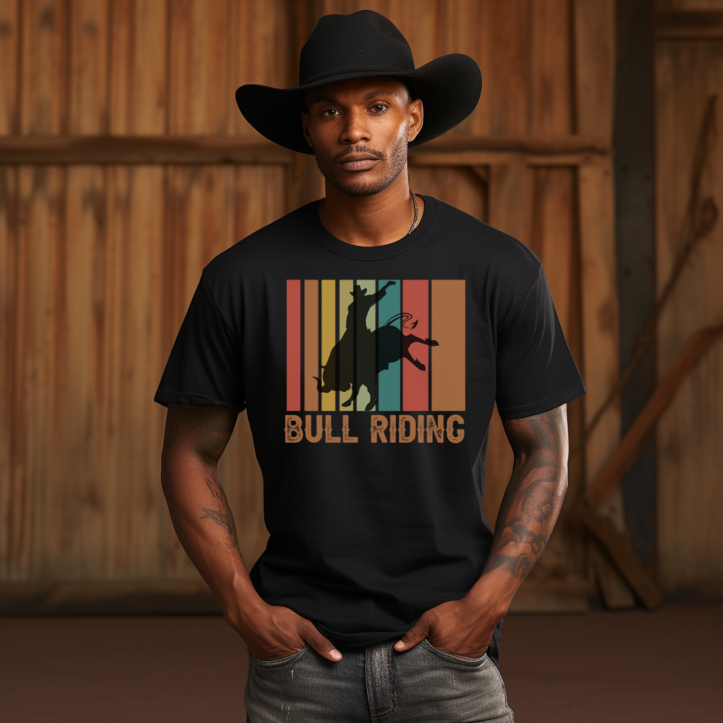 Step back in time with our Vintage Bull Rider t-shirt, a timeless tribute to the daring heroes of rodeo history. Crafted with care and featuring a nostalgic design.