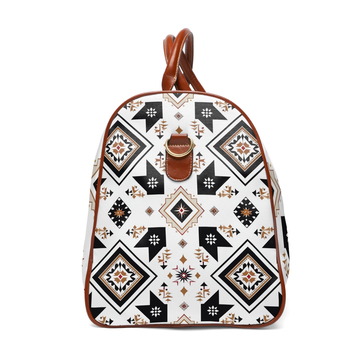 Set off on your next adventure with the Geometric Aztec Travel Bag, exclusively from Texas Diamond D Farms. 