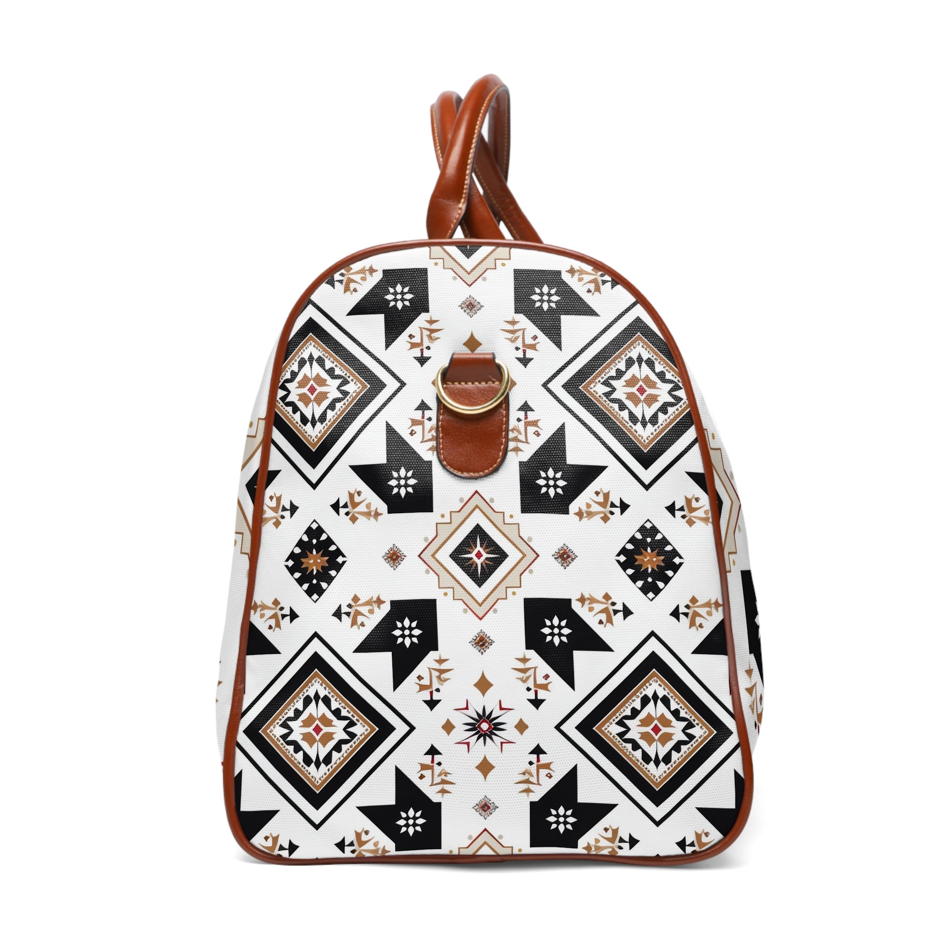 Set off on your next adventure with the Geometric Aztec Travel Bag, exclusively from Texas Diamond D Farms. 