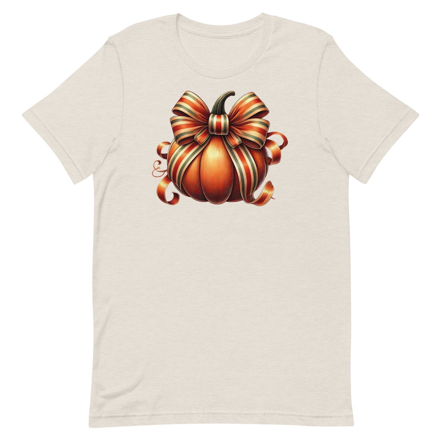 Embrace the cozy vibes of autumn with our Pumpkin Coquette t-shirt! 