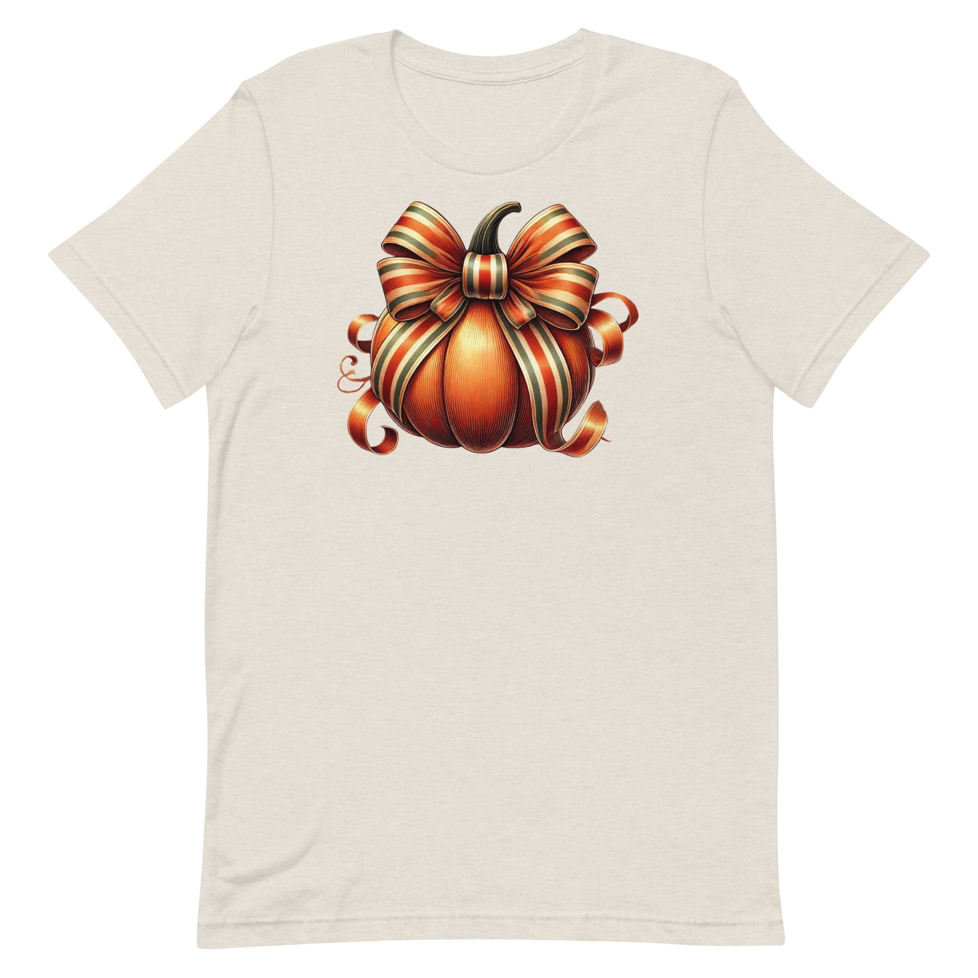 Embrace the cozy vibes of autumn with our Pumpkin Coquette t-shirt! 